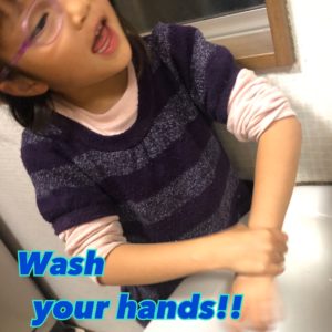Happy birtdayで手洗い